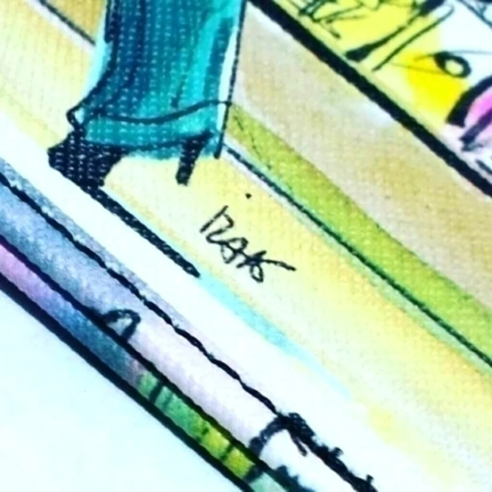 Izak Denou Illustrated City Shopper Clutch Bag